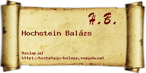 Hochstein Balázs névjegykártya